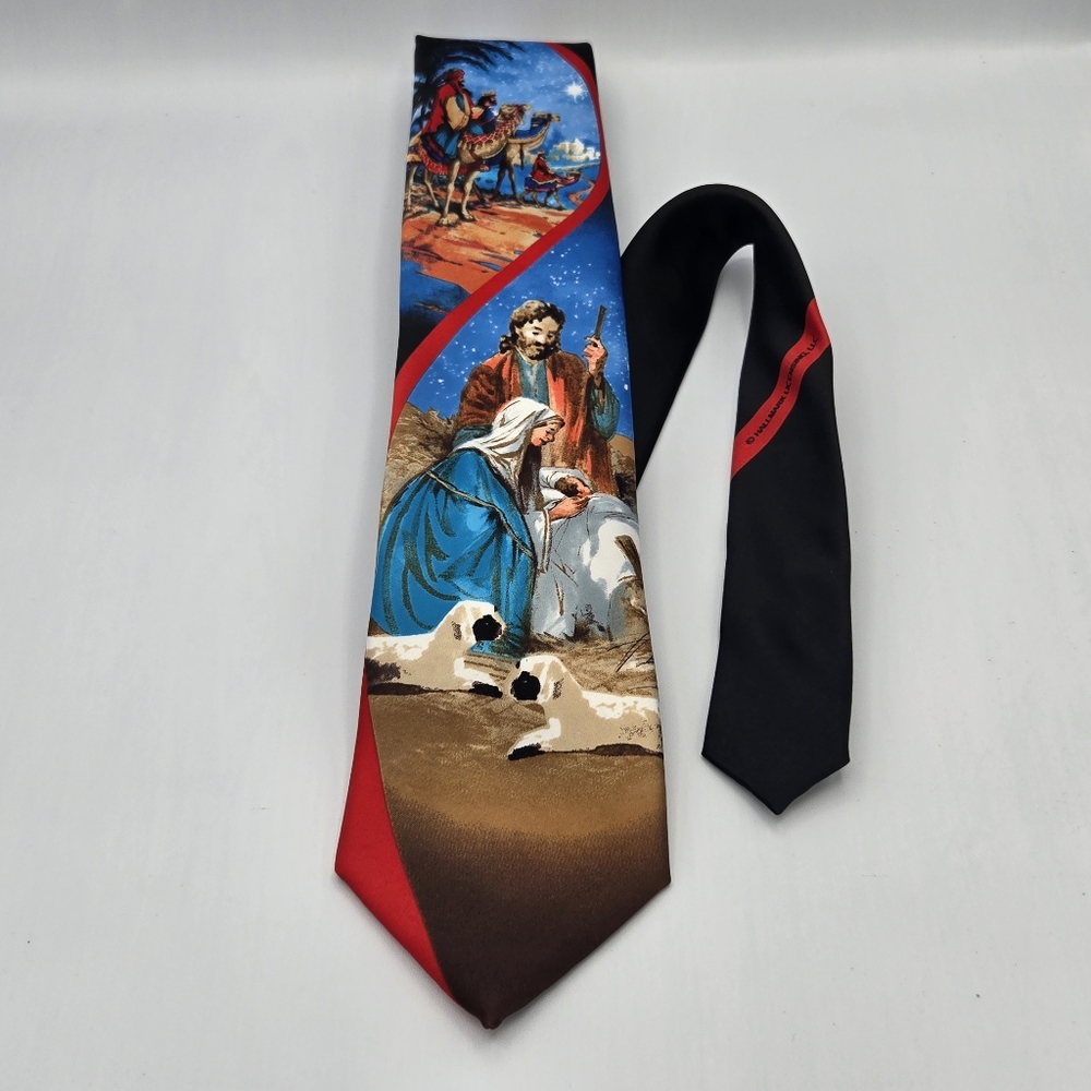 Holiday Traditions MMG Hallmark Nativity Scene Mary Joseph 3 Wise Men Neck Tie